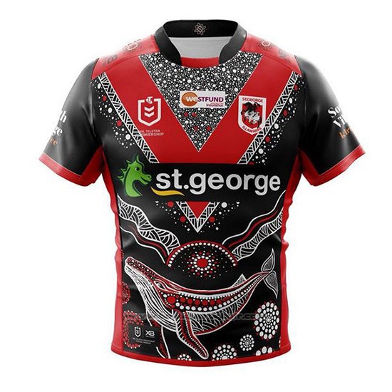 Maillot St George Illawarra Dragons Rugby 2019 Heroe Font01